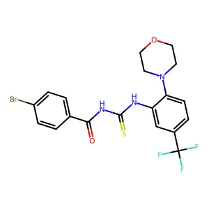 4-bromo-N-[[2-morpholin-4-yl-5-(trifluoromethyl)phenyl]carbamothioyl]benzamide structure