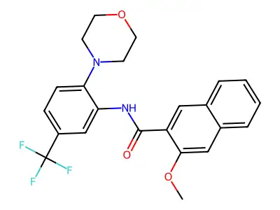 3-methoxy-N-[2-morpholin-4-yl-5-(trifluoromethyl)phenyl]naphthalene-2-carboxamide structure