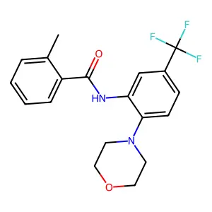 2-methyl-N-[2-morpholin-4-yl-5-(trifluoromethyl)phenyl]benzamide structure