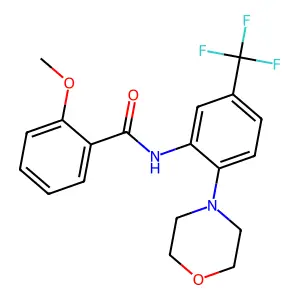 2-methoxy-N-[2-morpholin-4-yl-5-(trifluoromethyl)phenyl]benzamide structure