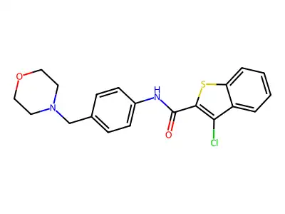 3-chloro-N-[4-(morpholin-4-ylmethyl)phenyl]-1-benzothiophene-2-carboxamide structure