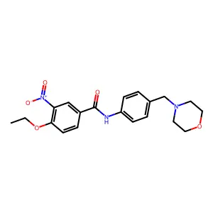 4-ethoxy-N-[4-(morpholin-4-ylmethyl)phenyl]-3-nitrobenzamide structure