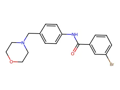 3-bromo-N-[4-(morpholin-4-ylmethyl)phenyl]benzamide structure