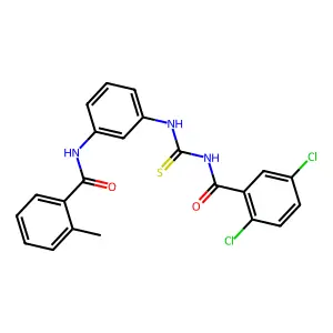 2,5-dichloro-N-[[3-[(2-methylbenzoyl)amino]phenyl]carbamothioyl]benzamide structure