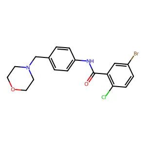 5-bromo-2-chloro-N-[4-(morpholin-4-ylmethyl)phenyl]benzamide structure