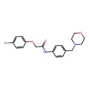 2-(4-bromophenoxy)-N-[4-(morpholin-4-ylmethyl)phenyl]acetamide structure