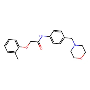 2-(2-methylphenoxy)-N-[4-(morpholin-4-ylmethyl)phenyl]acetamide structure