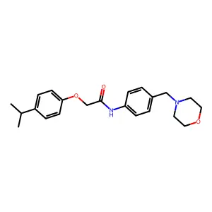 N-[4-(morpholin-4-ylmethyl)phenyl]-2-(4-propan-2-ylphenoxy)acetamide structure