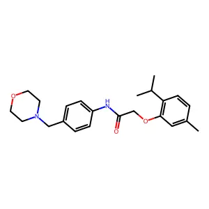 2-(5-methyl-2-propan-2-ylphenoxy)-N-[4-(morpholin-4-ylmethyl)phenyl]acetamide structure