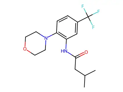 3-methyl-N-[2-morpholin-4-yl-5-(trifluoromethyl)phenyl]butanamide structure