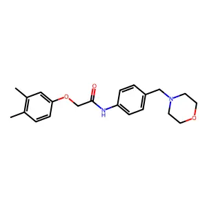 2-(3,4-dimethylphenoxy)-N-[4-(morpholin-4-ylmethyl)phenyl]acetamide structure