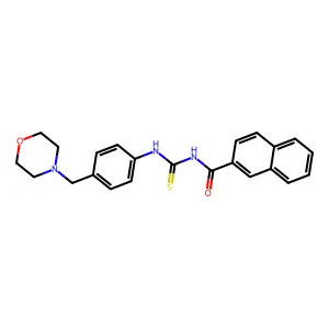 N-[[4-(morpholin-4-ylmethyl)phenyl]carbamothioyl]naphthalene-2-carboxamide structure