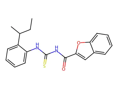 N-[(2-butan-2-ylphenyl)carbamothioyl]-1-benzofuran-2-carboxamide structure