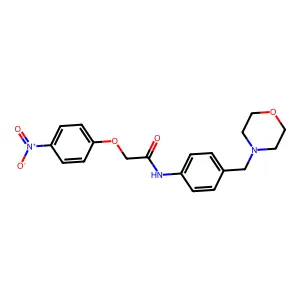 N-[4-(morpholin-4-ylmethyl)phenyl]-2-(4-nitrophenoxy)acetamide structure