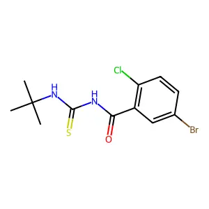 5-bromo-N-(tert-butylcarbamothioyl)-2-chlorobenzamide structure