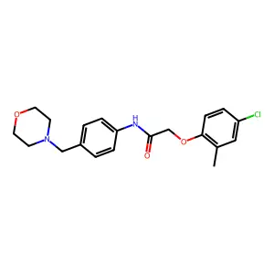 2-(4-chloro-2-methylphenoxy)-N-[4-(morpholin-4-ylmethyl)phenyl]acetamide structure