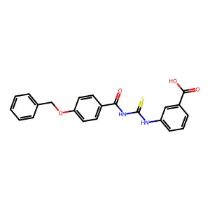 3-[({[4-(Benzyloxy)phenyl]carbonyl}carbamothioyl)amino]benzoic acid structure