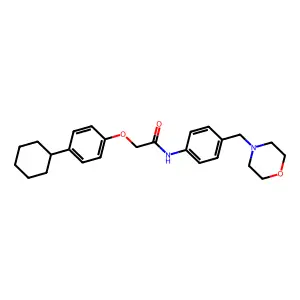 2-(4-cyclohexylphenoxy)-N-[4-(morpholin-4-ylmethyl)phenyl]acetamide structure