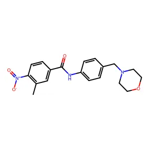 3-methyl-N-[4-(morpholin-4-ylmethyl)phenyl]-4-nitrobenzamide structure