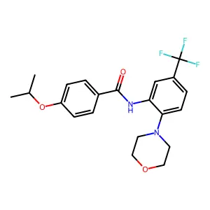 N-[2-morpholin-4-yl-5-(trifluoromethyl)phenyl]-4-propan-2-yloxybenzamide structure