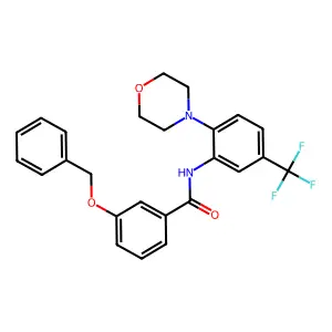 N-[2-morpholin-4-yl-5-(trifluoromethyl)phenyl]-3-phenylmethoxybenzamide structure