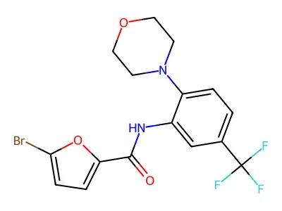 5-bromo-N-[2-morpholin-4-yl-5-(trifluoromethyl)phenyl]furan-2-carboxamide structure