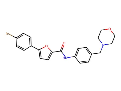5-(4-bromophenyl)-N-[4-(morpholin-4-ylmethyl)phenyl]furan-2-carboxamide structure