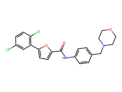 5-(2,5-dichlorophenyl)-N-[4-(morpholin-4-ylmethyl)phenyl]furan-2-carboxamide structure