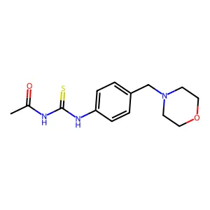N-acetyl-N'-[4-(4-morpholinylmethyl)phenyl]thiourea structure