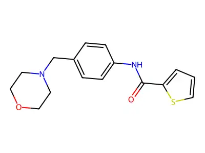 N-[4-(morpholin-4-ylmethyl)phenyl]thiophene-2-carboxamide structure