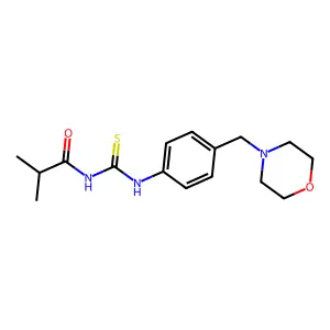 2-methyl-N-[[4-(morpholin-4-ylmethyl)phenyl]carbamothioyl]propanamide structure