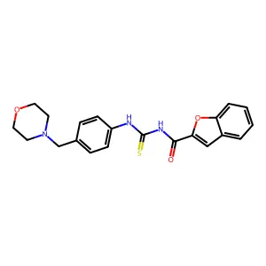 N-[[4-(morpholin-4-ylmethyl)phenyl]carbamothioyl]-1-benzofuran-2-carboxamide structure