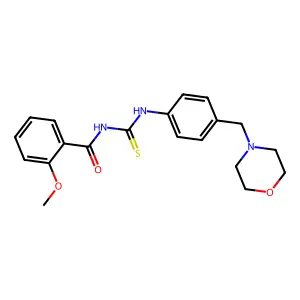 2-methoxy-N-[[4-(morpholin-4-ylmethyl)phenyl]carbamothioyl]benzamide structure