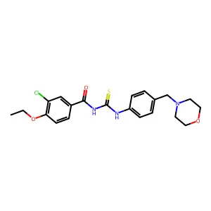 3-chloro-4-ethoxy-N-[[4-(morpholin-4-ylmethyl)phenyl]carbamothioyl]benzamide structure