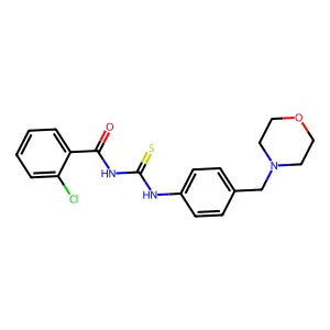 2-chloro-N-{[4-(morpholin-4-ylmethyl)phenyl]carbamothioyl}benzamide structure