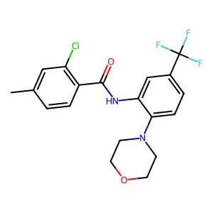 2-chloro-4-methyl-N-[2-morpholin-4-yl-5-(trifluoromethyl)phenyl]benzamide structure