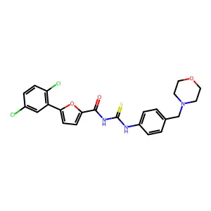 5-(2,5-dichlorophenyl)-N-[[4-(morpholin-4-ylmethyl)phenyl]carbamothioyl]furan-2-carboxamide structure