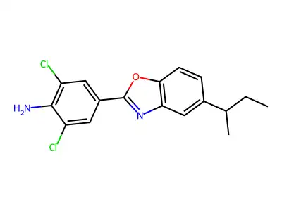 4-(5-Butan-2-yl-1,3-benzoxazol-2-yl)-2,6-dichloroaniline structure