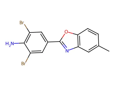 2,6-Dibromo-4-(5-methyl-1,3-benzoxazol-2-yl)aniline structure