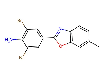 2,6-Dibromo-4-(6-methyl-1,3-benzoxazol-2-yl)aniline structure