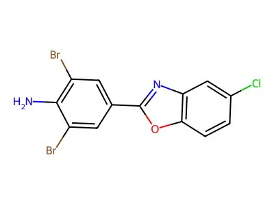 2,6-Dibromo-4-(5-chloro-1,3-benzoxazol-2-yl)aniline structure
