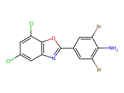 2,6-Dibromo-4-(5,7-dichloro-1,3-benzoxazol-2-yl)aniline structure