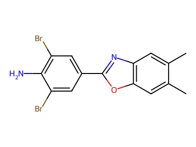 2,6-Dibromo-4-(5,6-dimethyl-1,3-benzoxazol-2-yl)aniline structure