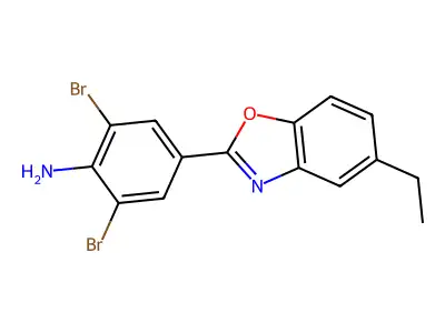 2,6-Dibromo-4-(5-ethyl-1,3-benzoxazol-2-yl)aniline structure