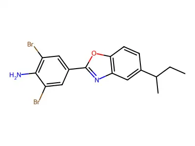 2,6-Dibromo-4-(5-butan-2-yl-1,3-benzoxazol-2-yl)aniline structure
