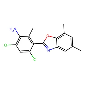 4,6-Dichloro-3-(5,7-dimethyl-1,3-benzoxazol-2-yl)-2-methylaniline structure