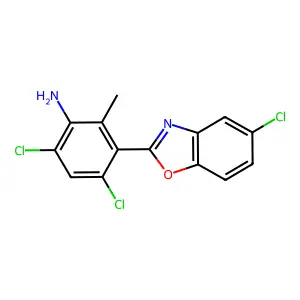 4,6-Dichloro-3-(5-chloro-1,3-benzoxazol-2-yl)-2-methylaniline structure
