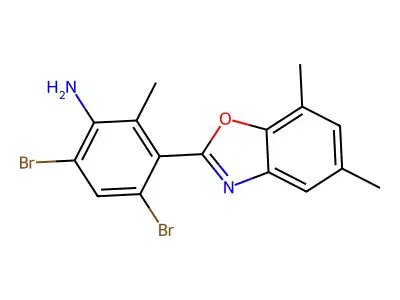 4,6-Dibromo-3-(5,7-dimethyl-1,3-benzoxazol-2-yl)-2-methylaniline structure