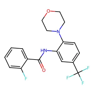 2-fluoro-N-[2-morpholin-4-yl-5-(trifluoromethyl)phenyl]benzamide structure