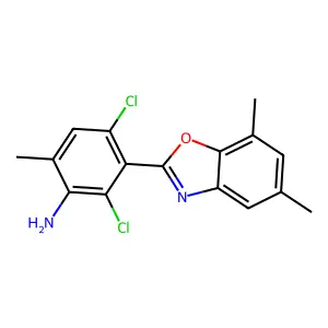 2,4-Dichloro-3-(5,7-dimethyl-1,3-benzoxazol-2-yl)-6-methylaniline structure